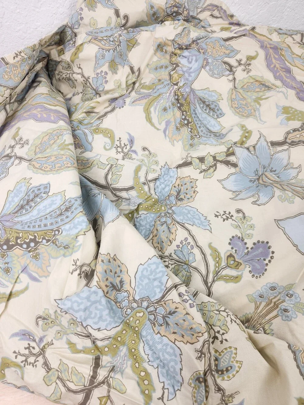 Pottery Barn Brigitte King Duvet Cottagecore Paisley Floral 100% Cotton NOS